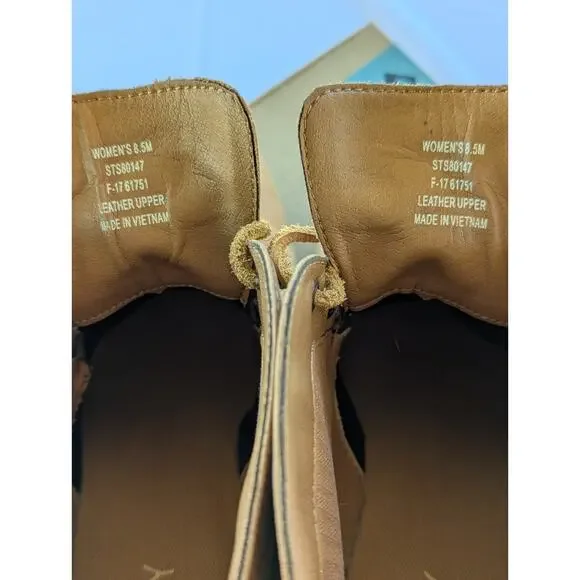 Sperry Ankle Boots Size 8.5M Women Celeste Prow Tan Lace Up Wedge - Picture 7 of 9